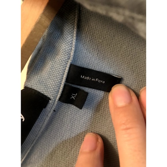 Theory Polo Iceberg Blue three-btn Short Sleeve Polo Shirt Cotton Peru XL - Picture 4 of 6